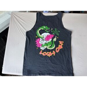 A-Lab Mens Locals Only Skull Snake Graphic Tank Top Black Size M